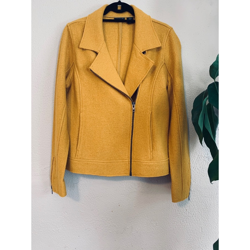 Mustard Yellow Wool Moto Jacket